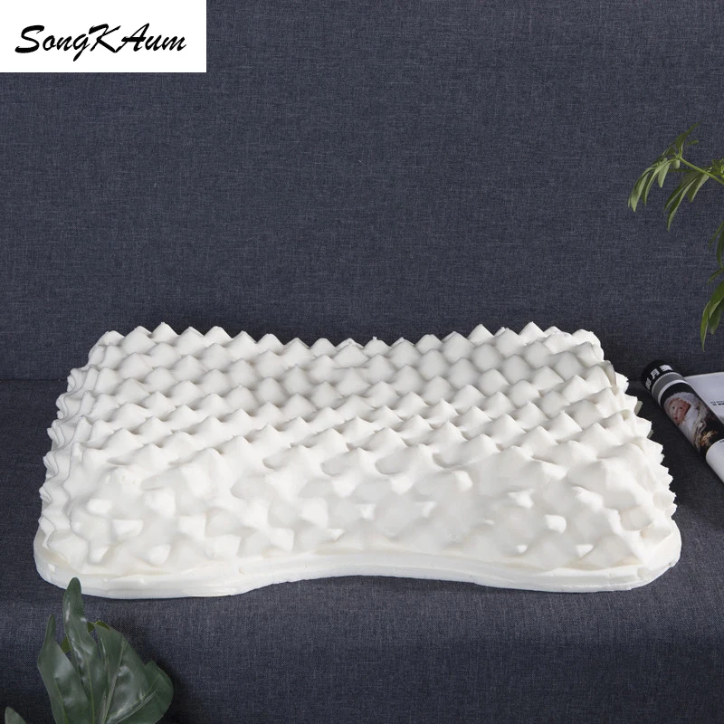 SongKAum High-grade Luxury 100% Natural Latex Pillow Simple soft Bed Pillows For Sleeping Neck Guard Massage with Cotton Cover 3