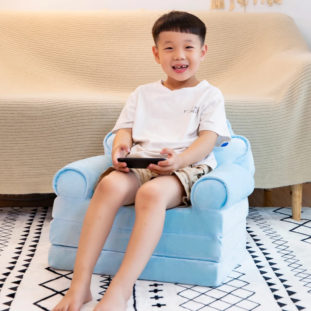 Crown Armchair Cover Cute Cartoon Washable Children Fold Sofa Chairs Seat Cover Upholstered Living Room Furniture
