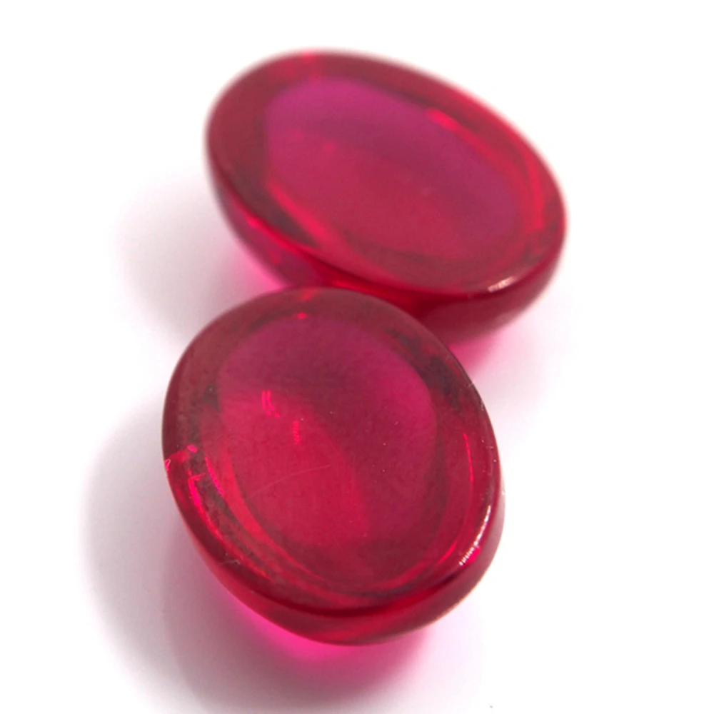 

13*18mm 3 Piece/a lot Oval Red Synthetic Flatback Cabochon Ruby Corundum Gemstone for Jewelry