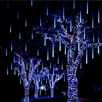 30Cm/50Cm 8 Stuks Kerstverlichting Waterdichte Meteor Shower Rain Led String Lights Garland Outdoor Kamer Lichten decor Fairy Licht