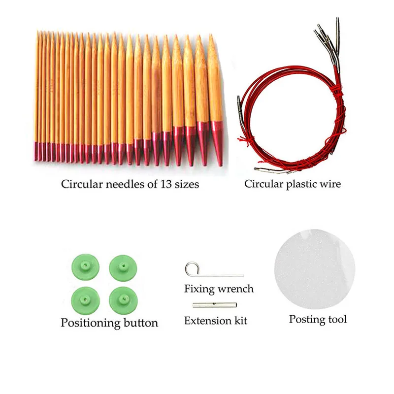 KOKNIT Сменные круговой Вязание набор игл 26 шт. бамбуковый крючком иголки-Крючки плетение инструменты для любого пряжи