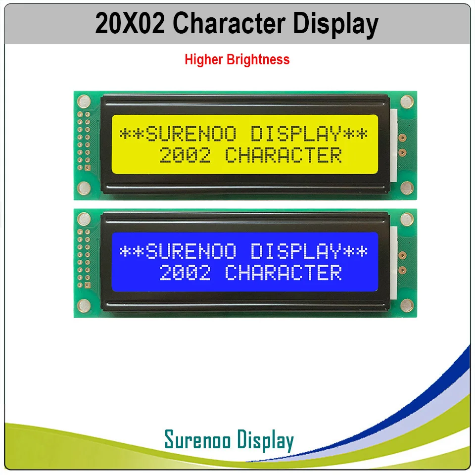 202 20X2 2002 символьный ЖК-модуль ЖК-дисплей LCM желтый зеленый синий с более высокой яркостью светодиодный подсветка