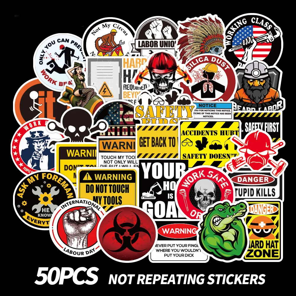 

50pcs American TV Series Warning Stickers For Skateboard Motorcycle DIY Kawaii Diary Handmade Adhesive Scrapbooking Stationery