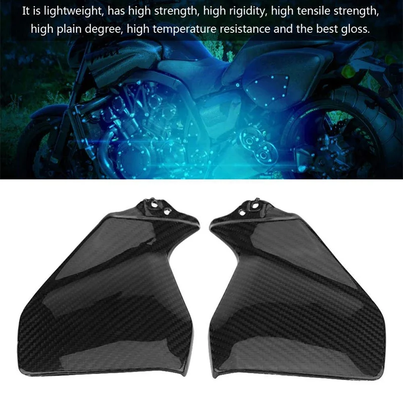 Для YAMAHA MT-09 FZ-09 MT09 FZ09 MT 09 FZ 09 настоящий Бензобак из углеродного волокна Боковая крышка обшивка обтекателя мотоцикла