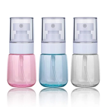 

Ran Color Fine Mist Spray Bottle Refillable Travel Clear Container, Makeup Water Bottles Sprayer with Air Press Pump for Toil