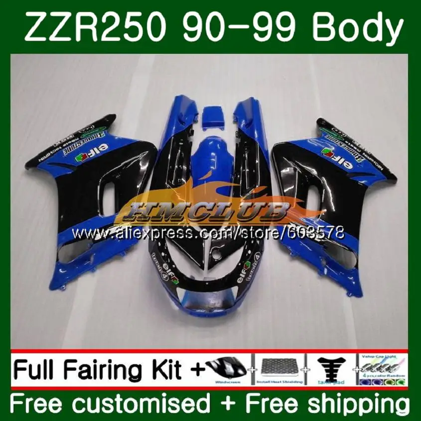 Корпус для KAWASAKI ZZR-250 90 91 92 93 94 99 1990 цвет синий, черный; большие размеры 103CL. 61 ZZR 250 90-99 ZZR250 1991 1992 1993 1994 1999 обтекатель - Цвет: No. 1
