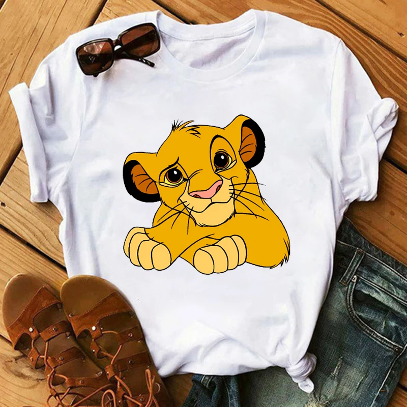 Fashion Cartoon Lion Print Women Tshirt Summer Casual Soft Tops Tee New Cute Harajuku T-shirts Clothes Femme | Женская одежда