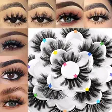 

7 Pairs 3D Faux Mink Lashes Fluffy Soft Wispy Natural long False Eyelashes Curly Lashes wholesale Lashes Valentine's Day