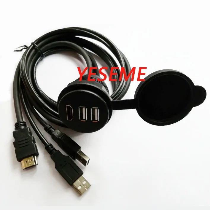 Автомобильный стерео приборной панели Заподлицо Двойной USB2.0 HDMI мужчин и женщин AUX кабель
