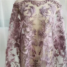 Трехмерная перьевая вышивка ногтей бисером роскошная кружевная ткань цветок и аксессуары для одежды ткань с блестками