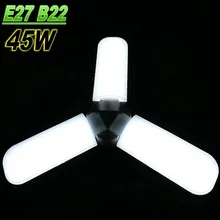 E27 B22 E26 светодиодный светильник с тремя листьями 45 Вт, складной супер яркий белый теплый белый RGB Красный Зеленый Синий энергосберегающий светодиодный светильник