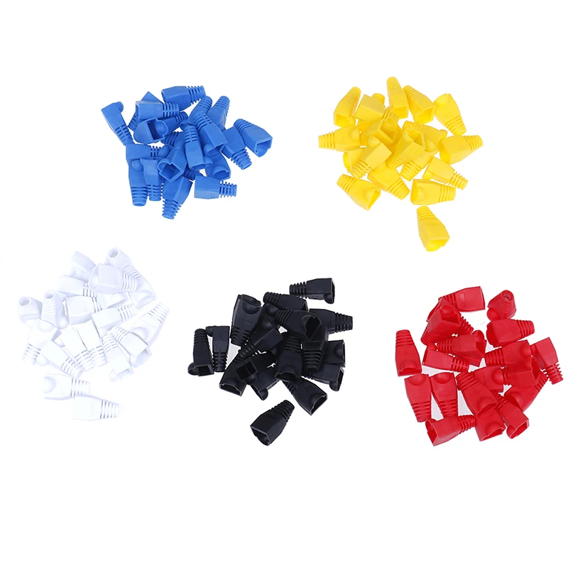 20pcs/lot  Rj-45 Adapter Cap Rj45 Cat5 Cat6 Cover Cap Socket Boots Cap Head Protect Plastic 5 Colors