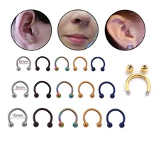 Модное круглое кольцо «Подкова» носовые обручи кольцо и филигранные кольца для пирсинга трусов ювелирные изделия для женщин и мужчин