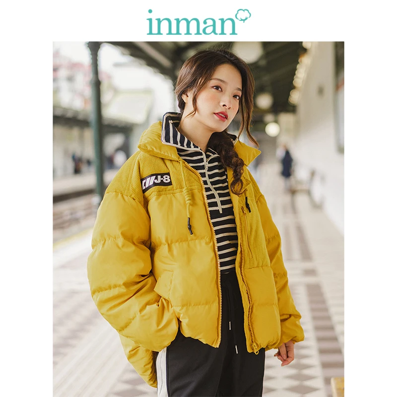 INMAN зимнее женское короткое пуховое пальто с воротником стойкой и