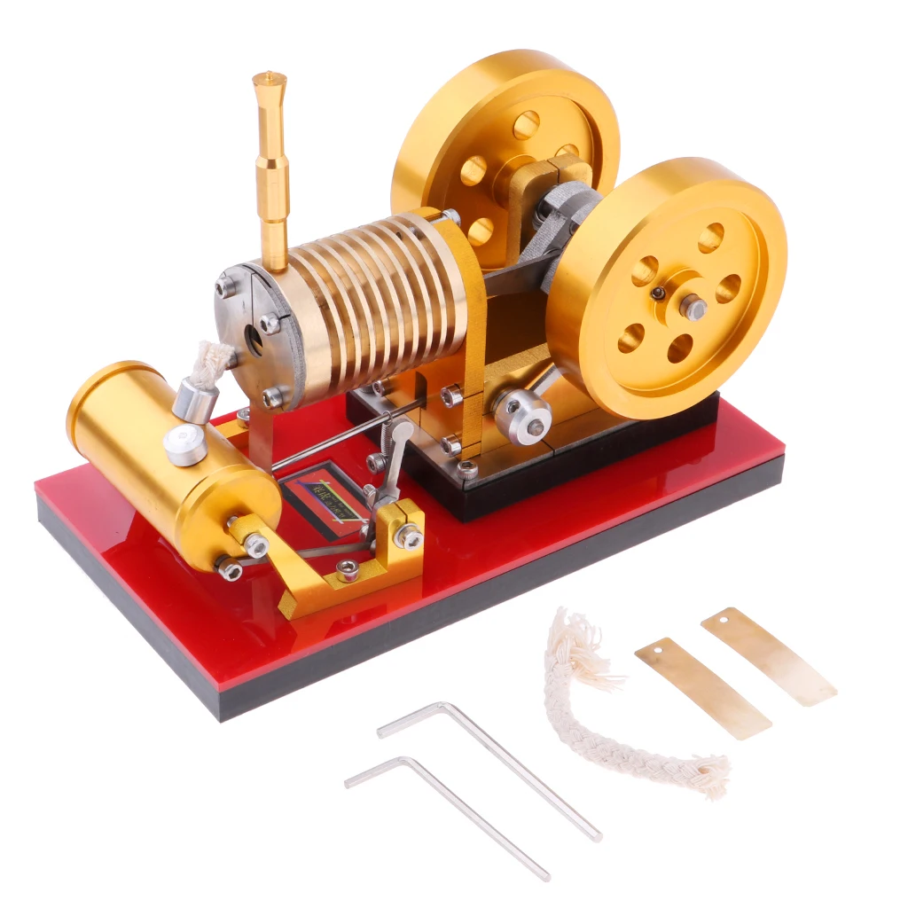 Flame Licker Eater Pattern Double-flywheel Stirling Engine Motor Hot Air Steam Power Generator Model Physical Experiment