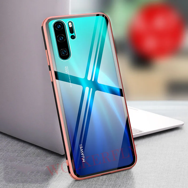Листовое стекло чехол для huawei P30 Lite P20 P30 Pro Прозрачный Бампер задняя крышка для huawei mate 20 10 Pro mate 20X чехол Capa