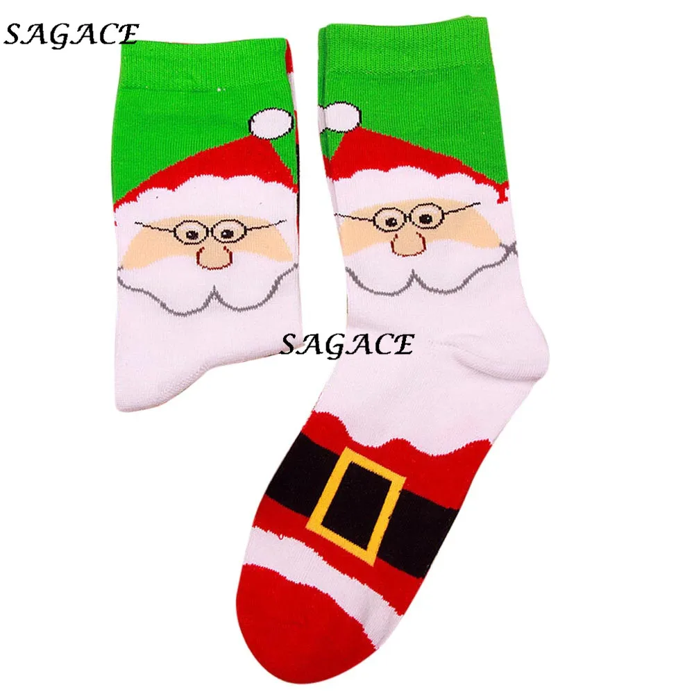 SAGACE, рождественские носки, женские, мужские, с принтом, удобные, в полоску, хлопковые носки, Дамская мода, короткие носки, мужские, хлопковые, зимние носки