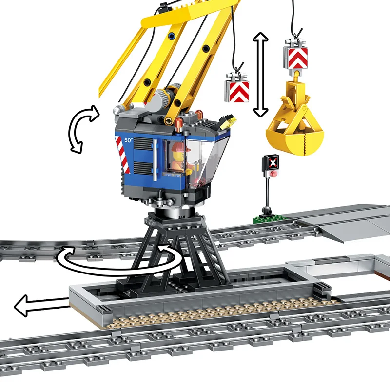 1078pcs Technic Электрический поезд с питанием от аккумулятора, городской тяжелый поезд, железные дороги, строительные блоки, кирпичная игрушка в подарок для детей