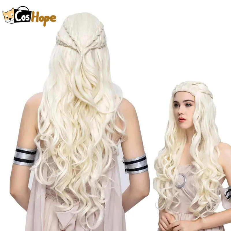 Даенерис Таргариен косплей парик длинный белый Khaleesi вьющиеся волнистые парики