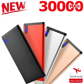 超薄型 30000 麻雀のパワー銀行ポータブル屋外旅行powerbank電話の充電器液晶デジタルディスプレイiphoneサムスンhuawei社