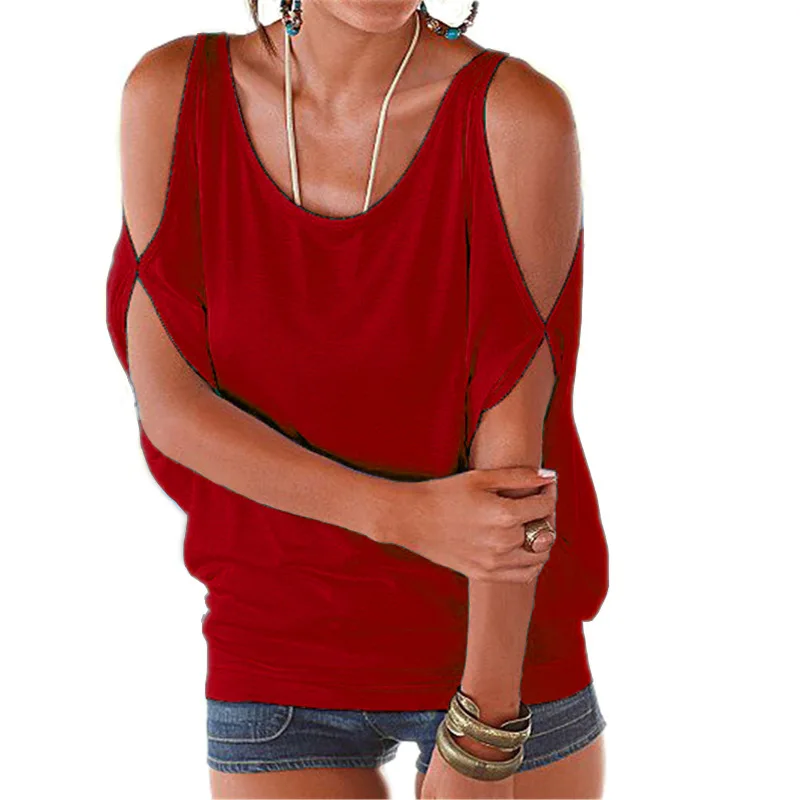 

t New 2020 Pocket Tees Tops Women Solid Color T-shir Ropa Mujer Femme O-neck Red Black Long Sleeve Shirt Ladies Loose T shirts