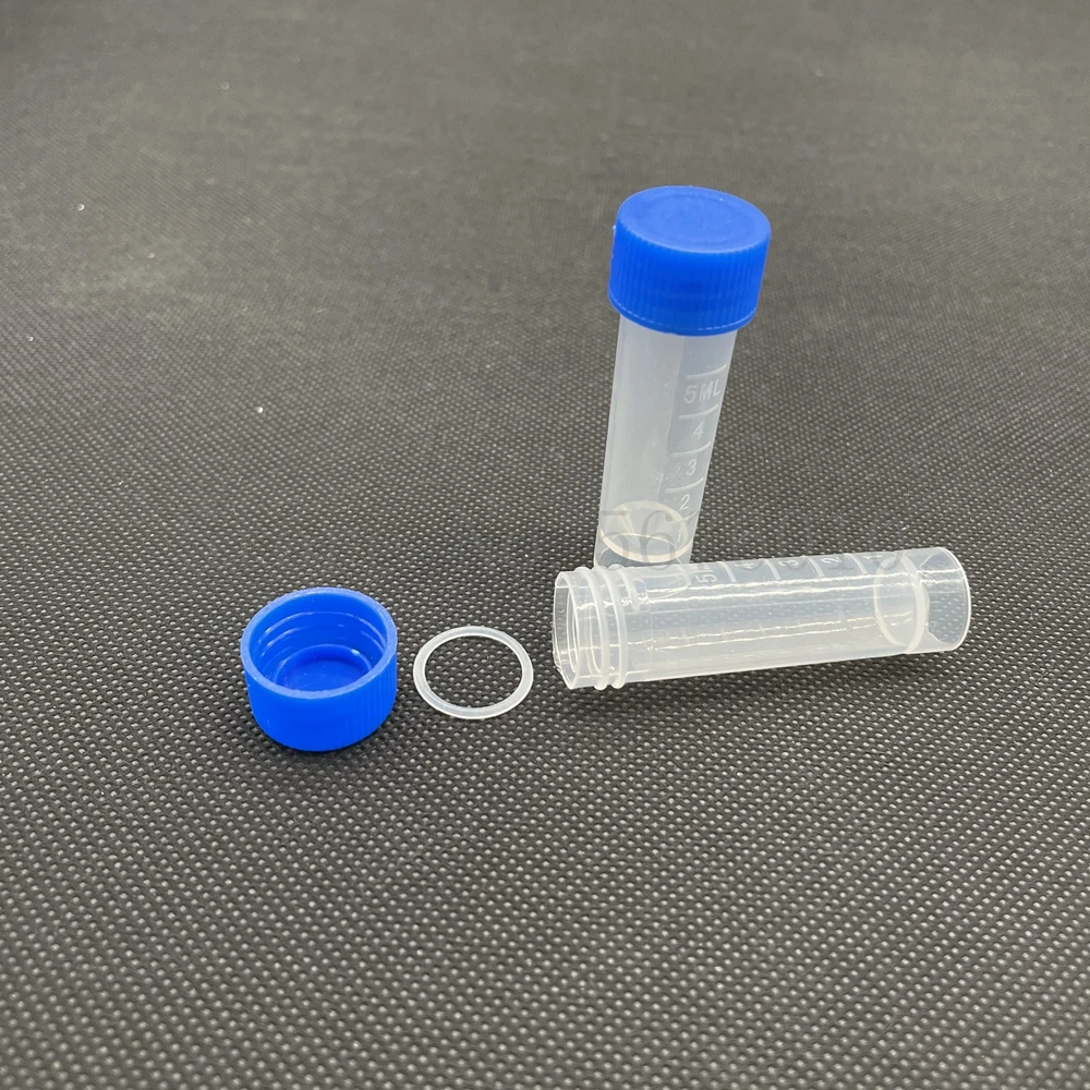 5ml Plastic Freezing Tube with thread cap ,Cryovial Preservative Tube Sample bottles with scale,Cold Storage gasket