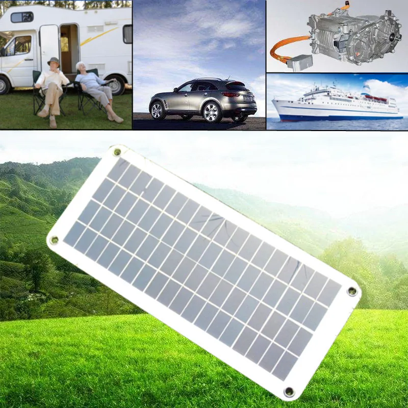 

18V Solar Panel Charger External Battery Charging Solar Cell Board Crocodile Clips Car charger for Laptop Tablets Power Bank