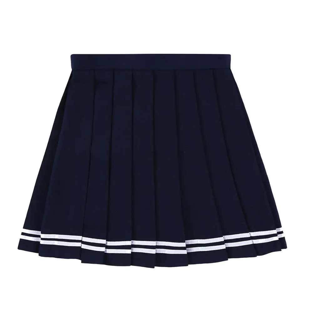 Navy Blue Школьная форма для женщин и девочек, платье для латинских танцев, одежда для студенческого класса, мини-юбки с высокой талией, спортивное платье для латинских танцев - Цвет: Navy Blue