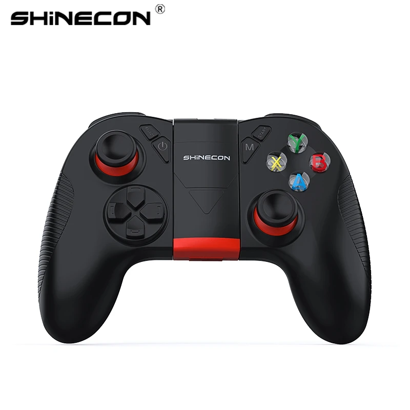 VR SHINECON B04 беспроводной Bluetooth геймпад дистанционный игровой контроллер Джойстик для PUBG Mobile - Цвет: Черный