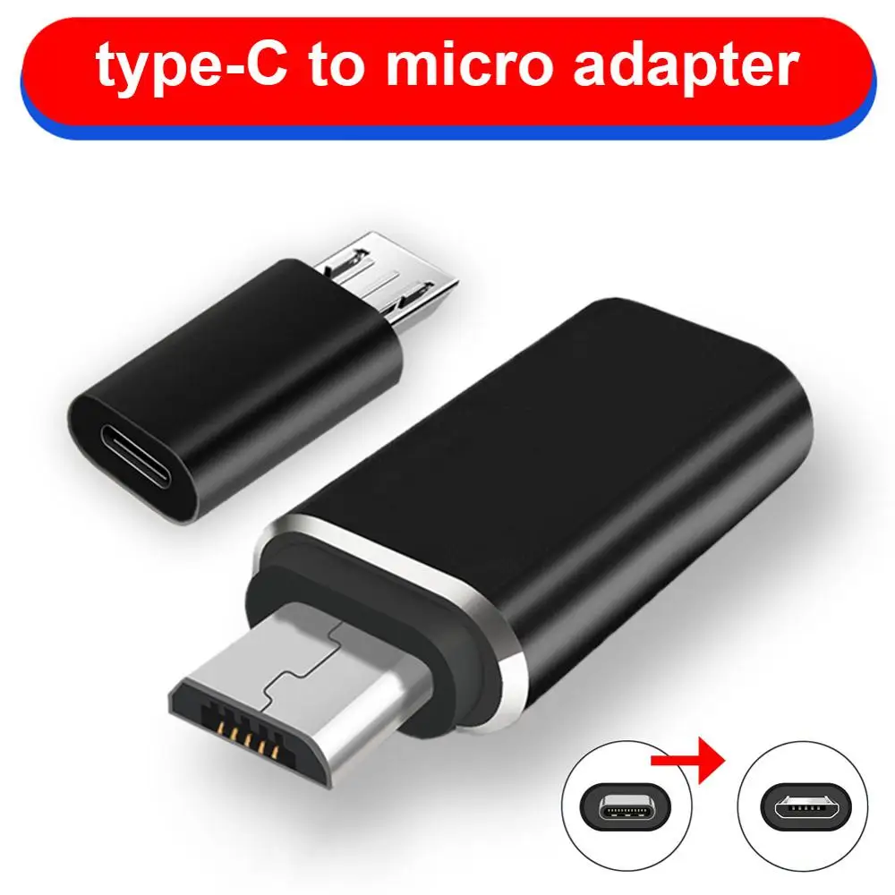 Micro USB мужчина к type C Женский адаптер конвертер Разъем Алюминиевый сплав для телефона планшета GY88 - Цвет: Черный