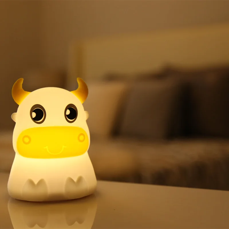 7 цветов, измененный мультяшный милый питомец, usb зарядный светильник, мягкая настольная лампа, домашний декор для детей, сенсорный Ночной светильник