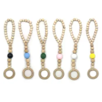 

Nordic Style Baby Fitness Rack Pendant Appease String Beaded Bracelet E65D