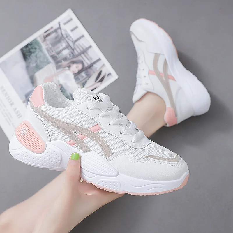 

2020 Air Mesh Chunky Sneaker Women Lightweight Outdoor Vulcanize Shoes Breathable Soft Athletics Jogging Sport Sneaker Dad Shoes