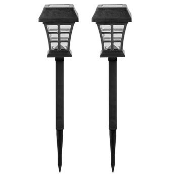 

2pcs LED Solar Pane Light Waterproof Outdoor Garden Spike Lamp for Lawn Path Yard Street Landscape Decoration