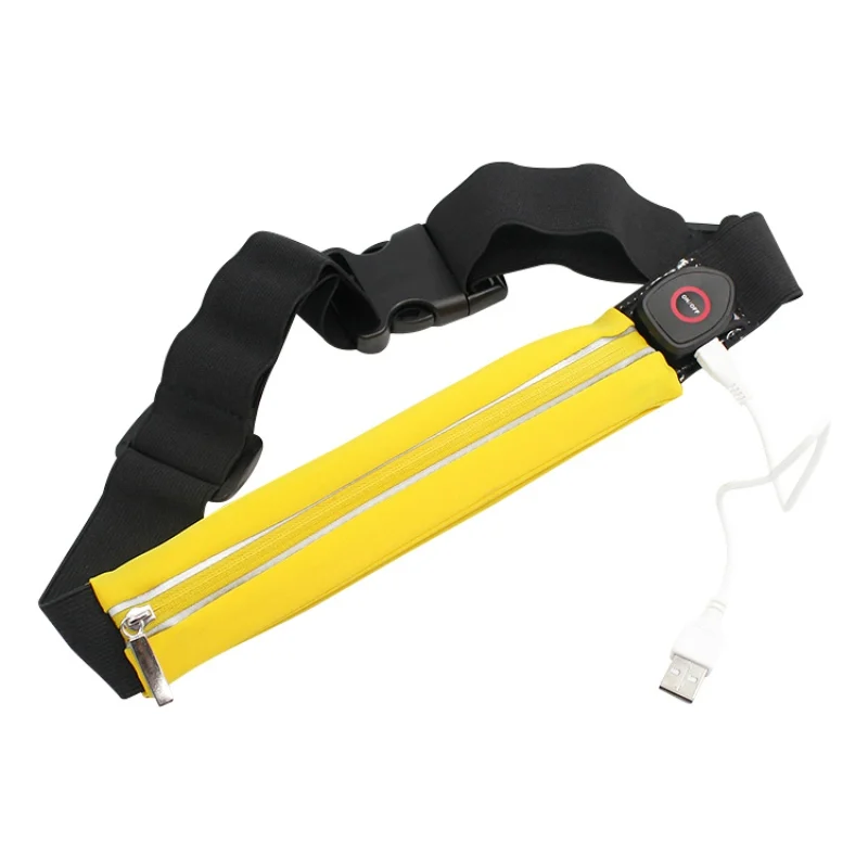 as picture USB Rechargeable Waterproof LED Running Belt Bag Adjustable Strap Travel Sports Waist Pack - Цвет: as picture
