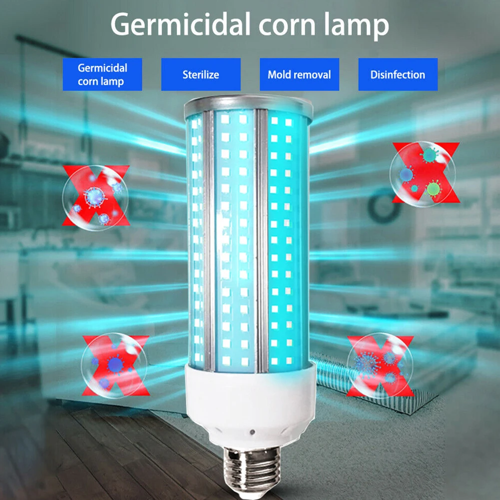 

2020 New 60W UV Germicidal Lamp UVC LED Light Bulb E27 Base Ozone Free UVC Ultraviolet Corn Bulb Disinfection Sterilizer