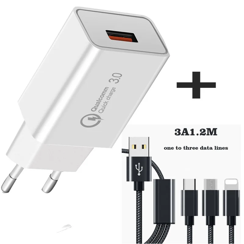 QC 3,0 18 Вт USB зарядное устройство для redmi note 7 7a k20 pro быстрое настенное зарядное устройство для Xiaomi mi a3 9t pro mi 9 se Универсальный мобильный - Тип штекера: White charger plug