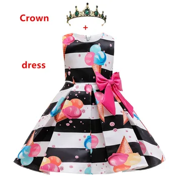 

Findpitaya 2020 New new children's cartoon print princess dress Halloween costume for kids Crown