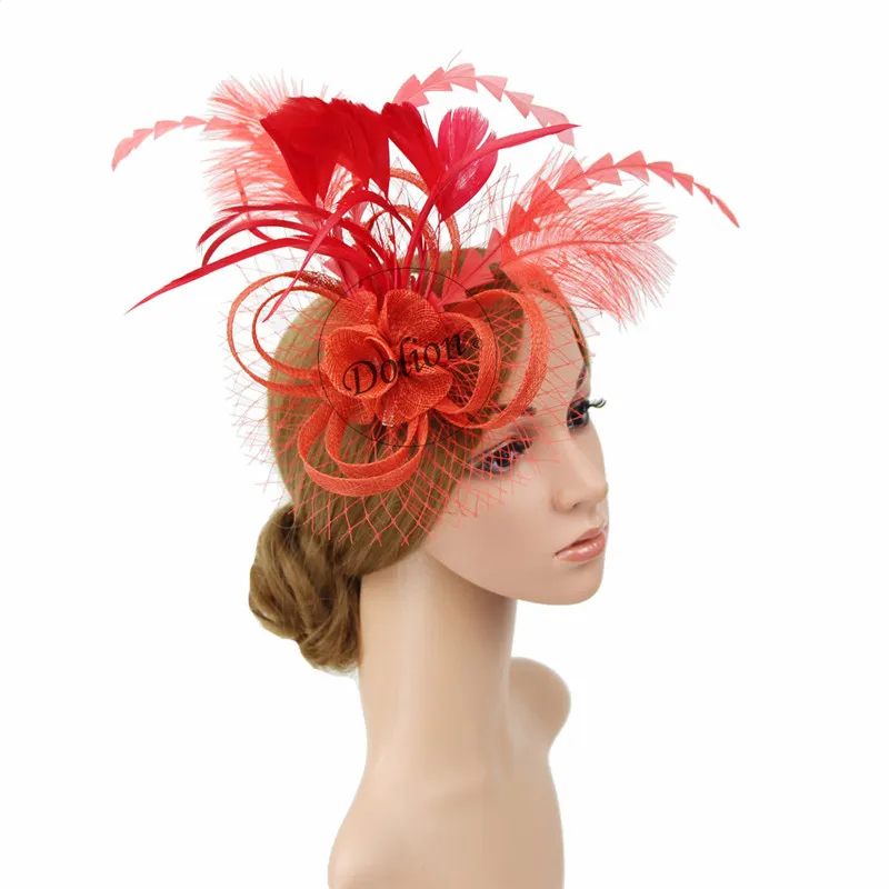 Women Chic Fascinator Hat Cocktail Wedding Party Church Headpiece Fashion Headwear Hair Clip Accessories