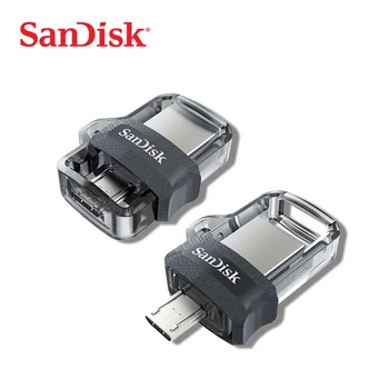 

Popular mini 2-in-1 Sandisk USB Flash 16GB 32GB 64GB 128GB 256GB SDXC SDHC pendrive usb 3.0 u disk for tablet