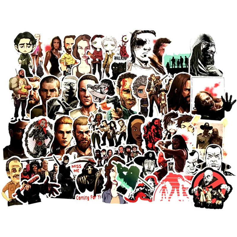 50 шт Популярный телесериал The Walking Dead стикер s Vinly игрушка наклейка телефон настенное украшение для ноутбука скейтборд багаж Декор F3 - Цвет: A50PCS