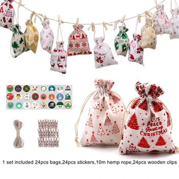 

New Cute 10pcs/lot Christmas Tree Snowflake Printing Cotton Bags Drawstring Christmas Gifts Jewelry Package Display Bags Pouches