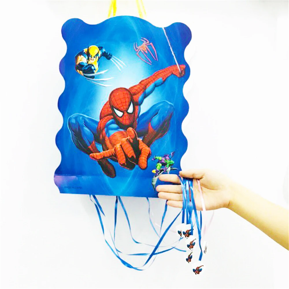 Kids Birthday Spiderman Supplies Cartoon Theme Paper Pinata Disposable Baby Shower Superhero Party Decoration | Дом и сад