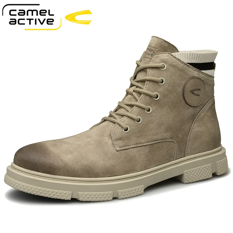 

Мужские уличные ботинки Camel Active, натуральная кожа, Нескользящие, резина, повседневная обувь для инструментов