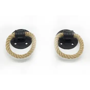 

1pc Retro Hemp Rope Small Handle Wrought Iron Wooden Door Cabinet Door Sliding Door Drawer Black Pull Ring