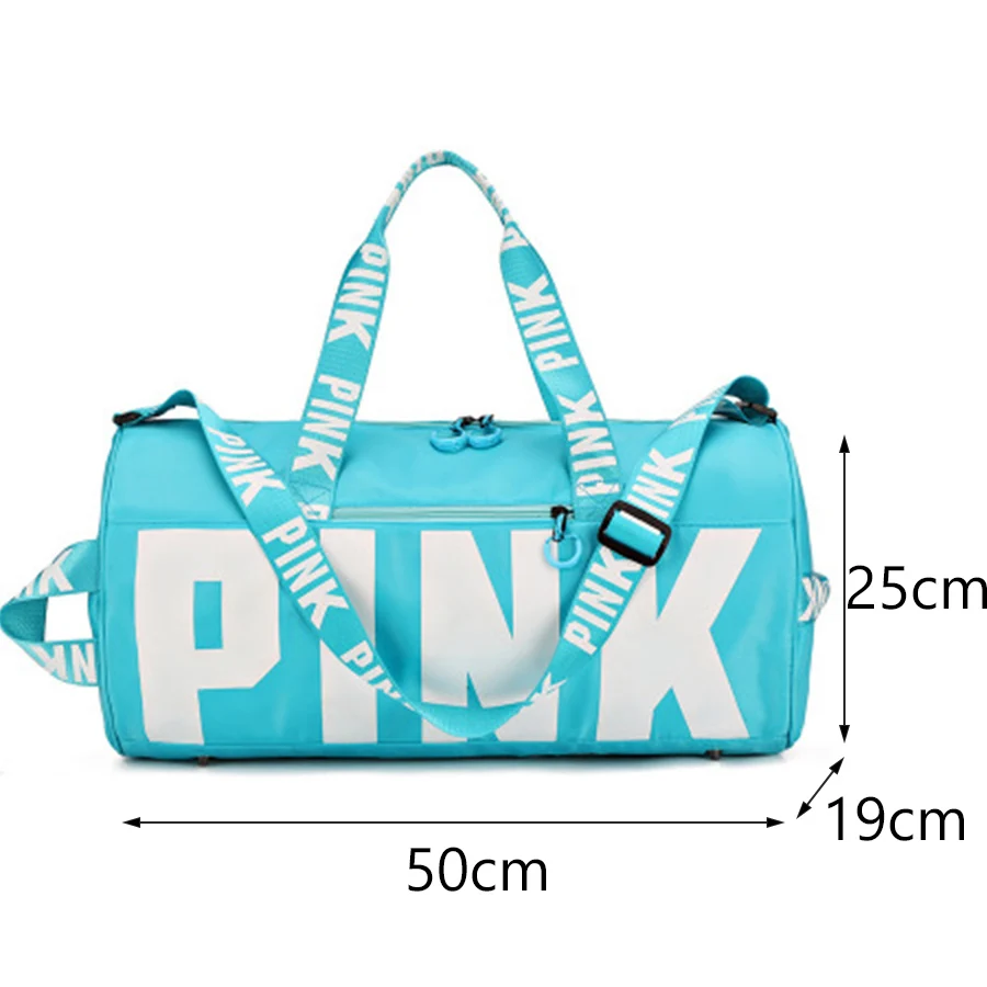 Спортивная сумка для фитнеса, путешествий, Женская водонепроницаемая сумка, дорожная сумка для упражнений, вместительная розовая Наплечная Сумка с буквами, сумка для йоги, фитнеса