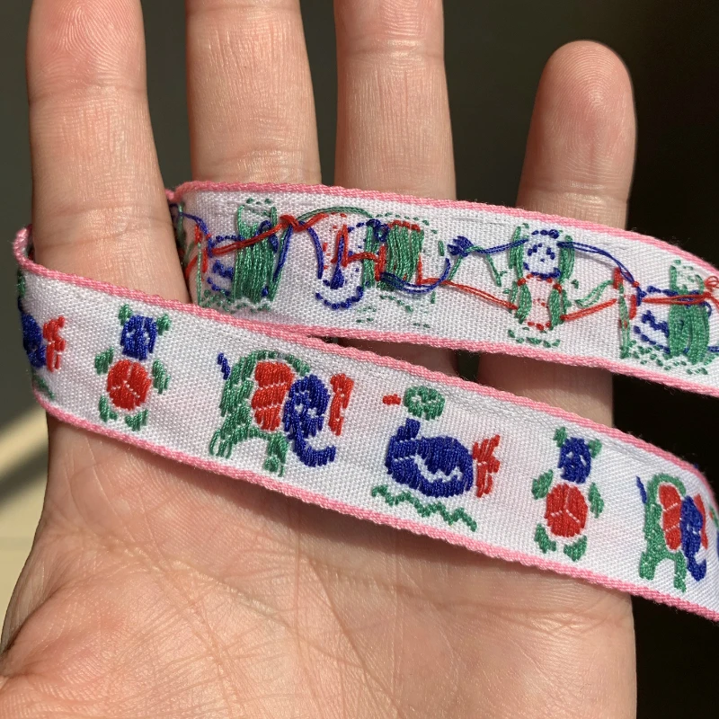 ZERZEEMOOY 3/4 INCH 16mm Or 20mm 10yard/pack Cute Dog Engineering Car Duckling Elephant Handmad Jacquard RibbonLace MJZD19120605