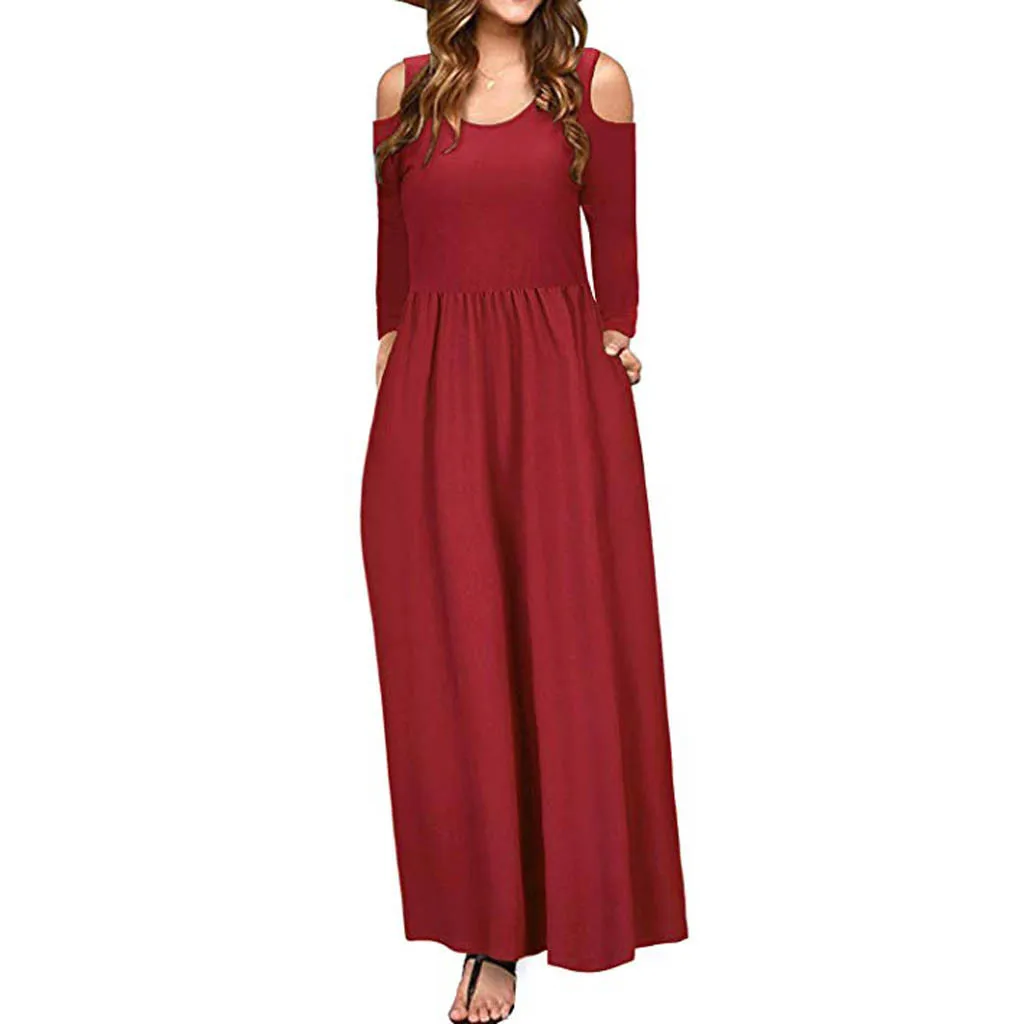 dresses woman party night sexy Women Summer Cold Shoulder Floral Print Elegant Maxi Long Dress Pocket Dress #D dresses woman party night sexy Women Summer Cold Shoulder Floral Print Elegant Maxi Long Dress Pocket Dress #D