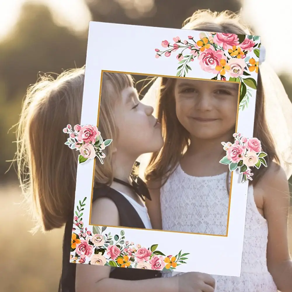 

1pc Wedding Decor Photo Booth Props Big Frame Tea Party Summer Spring Decor Flower Cool Photo Supplies
