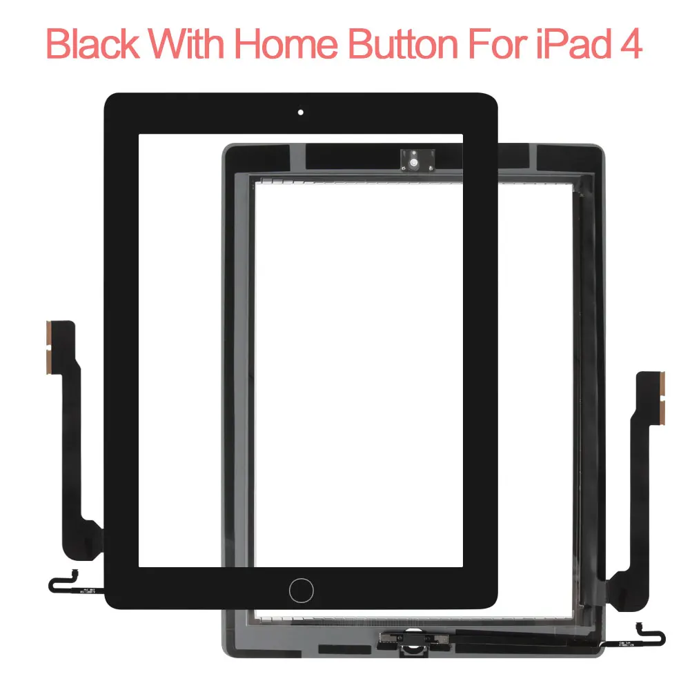 Для iPad 3 Touch iPad 4 сенсорный экран для iPad3 iPad4 A1416 A1430 A1403 A1458 A1459 A1460 сенсорный экран дигитайзер стеклянная панель сенсор - Цвет: 4 with Home Black